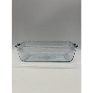 Vintage Fire King Sapphire Blue Philbe Loaf Pan / Etched Baking Dish 9” x 5”
